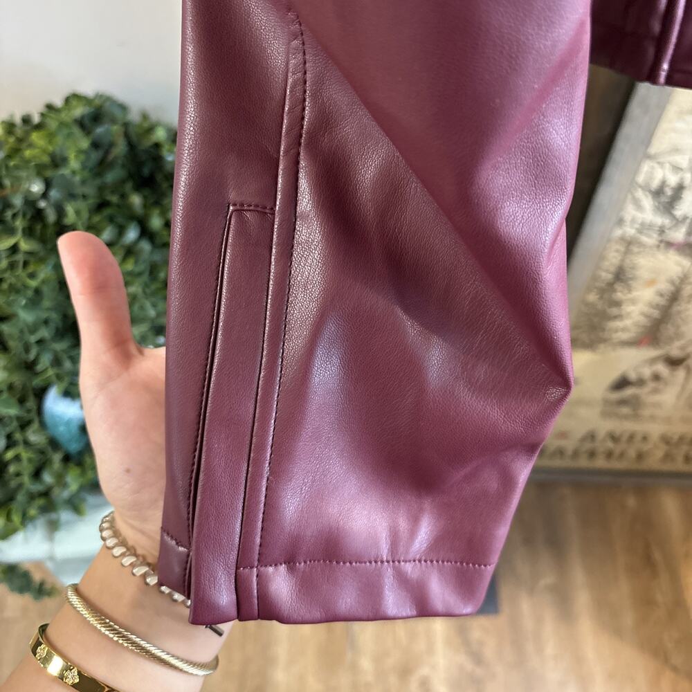 Maroon Philosophy Vegan Leather Jacket Size XL - Picture 11 of 14